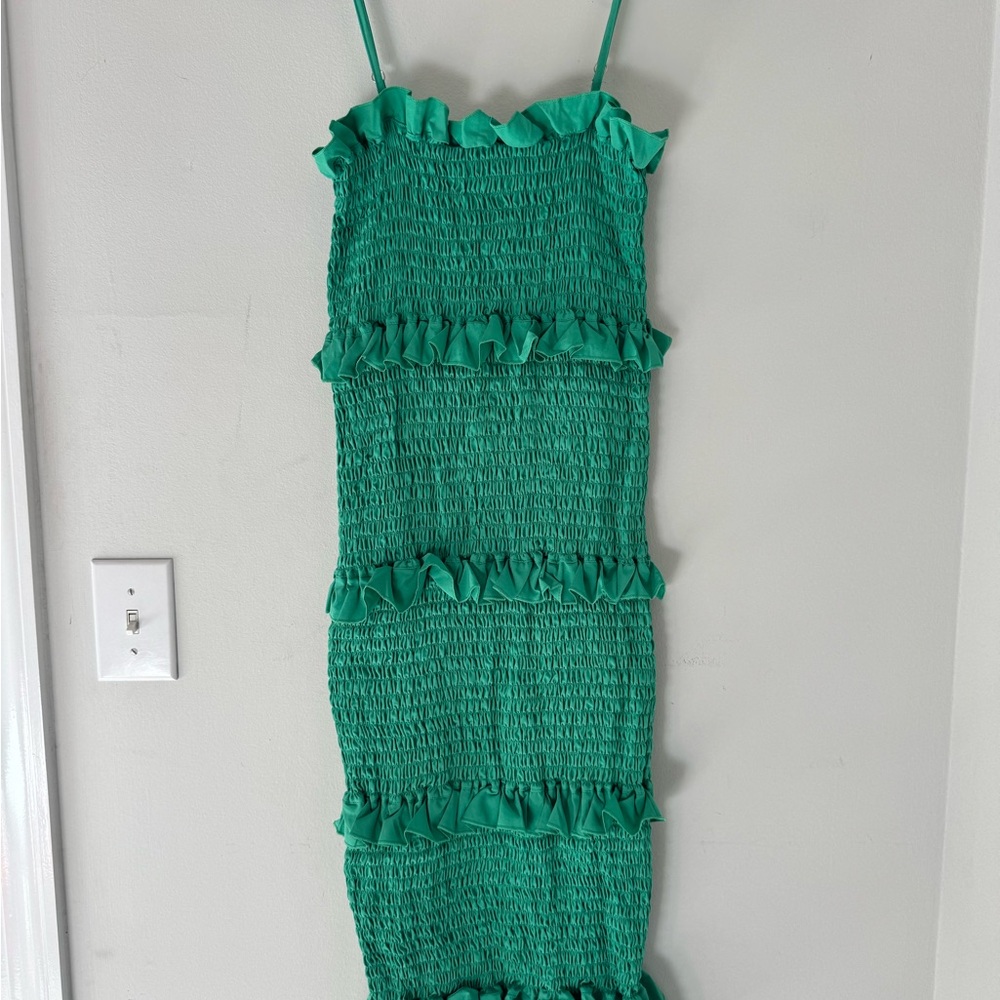 Green Ruffled Women's Dress